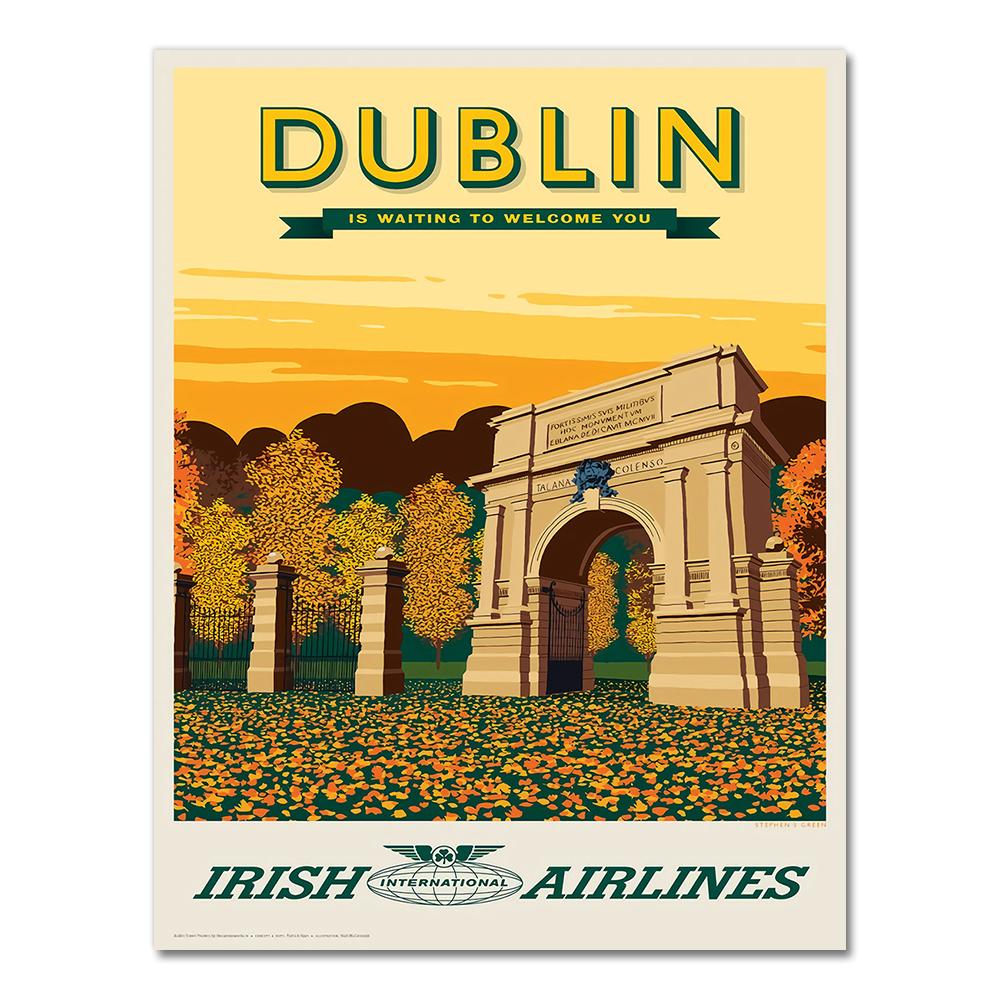 Dublin Capital City of Ireland Trinity College Travel Canvas Paintings Kraft Posters Coated Wall Stickers Home Decoration Gift 21X30CMNo Framed