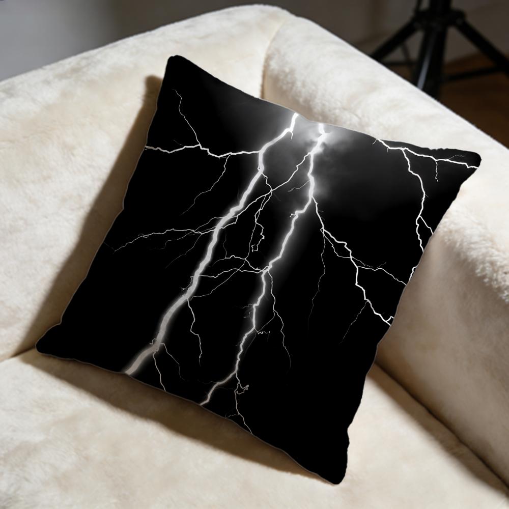 Lightning Cushion Cover Soft Decorative Pillow Case Suitable for Bedroom Sofa Car Travel Use
