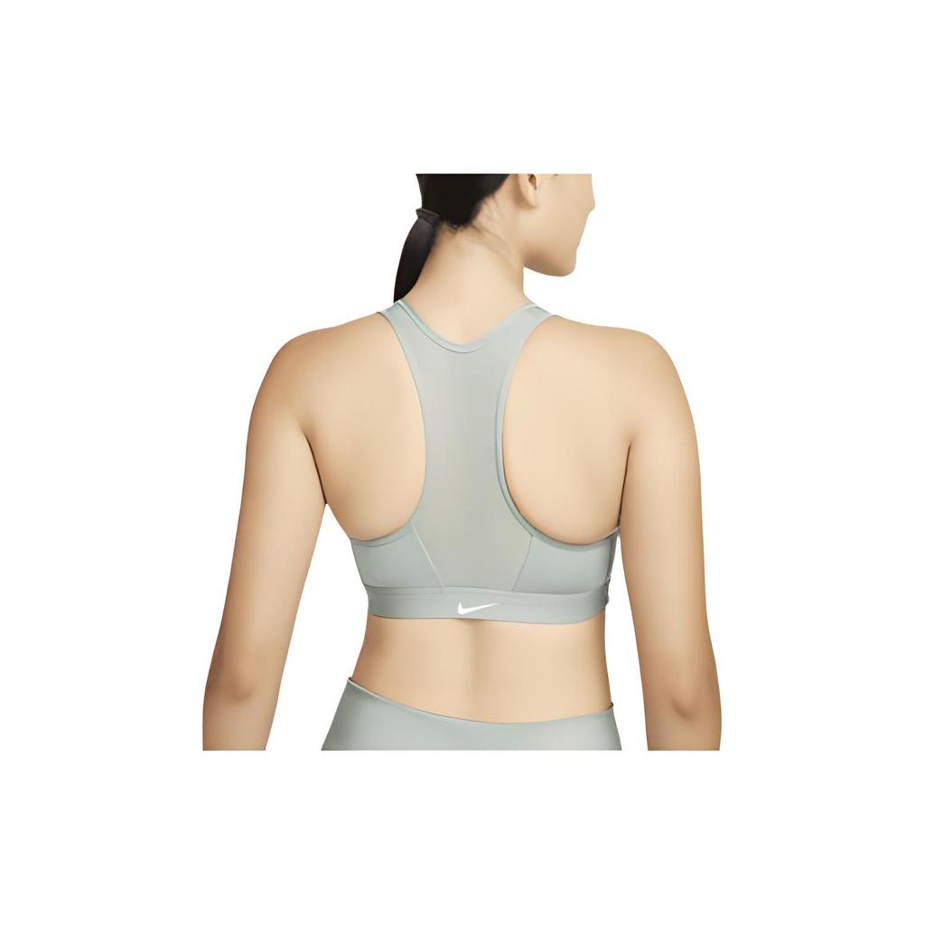 Nike Dri-FIT Swoosh Solid Zip Medium Support Sports Bra Women Underwear Smoke-Gray Jade DD1206-357