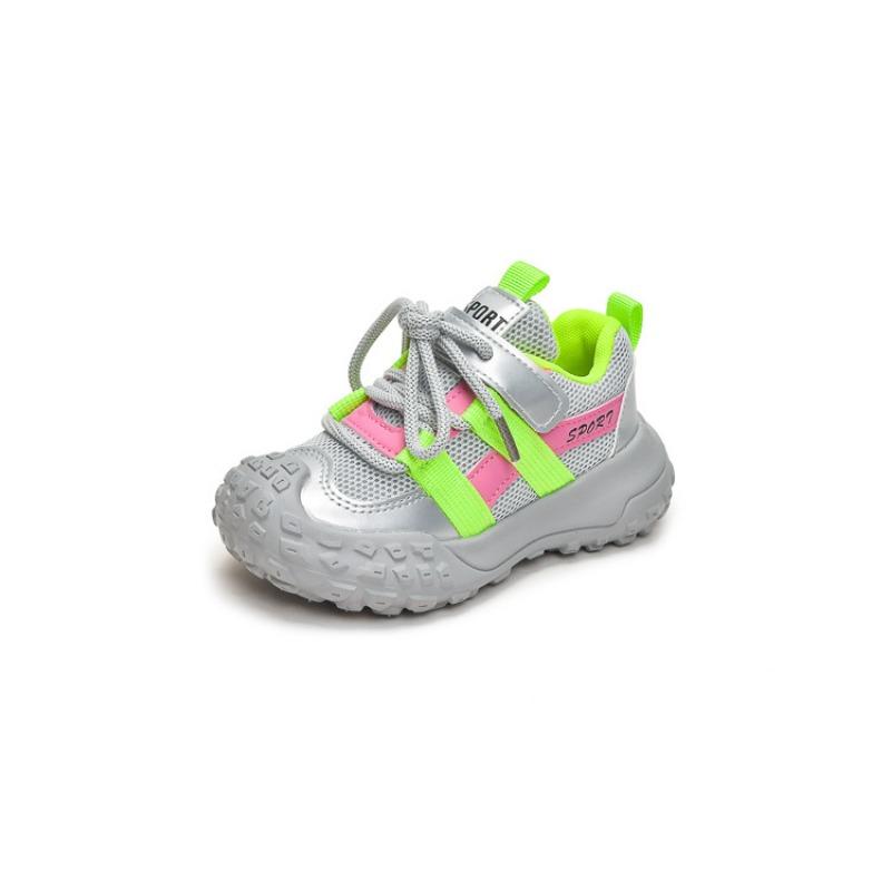 Kids Breathable Mesh Velcro Athletic Running Sneakers Children Tire Sole Casual Dad Shoes