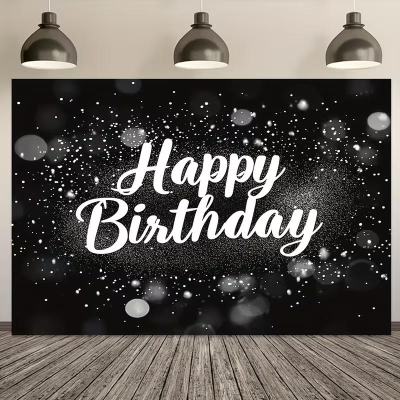 2D Bokeh Sparkle Happy Birthday Backdrop Photography Background Banner