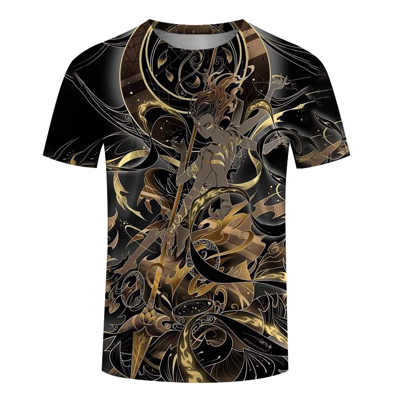 Men's T-Shirt Nezha Wukong Pattern 3D Print Tops Tees Summer Fashion Women Streetwear Oversized Unisex tshirt Men Clothes