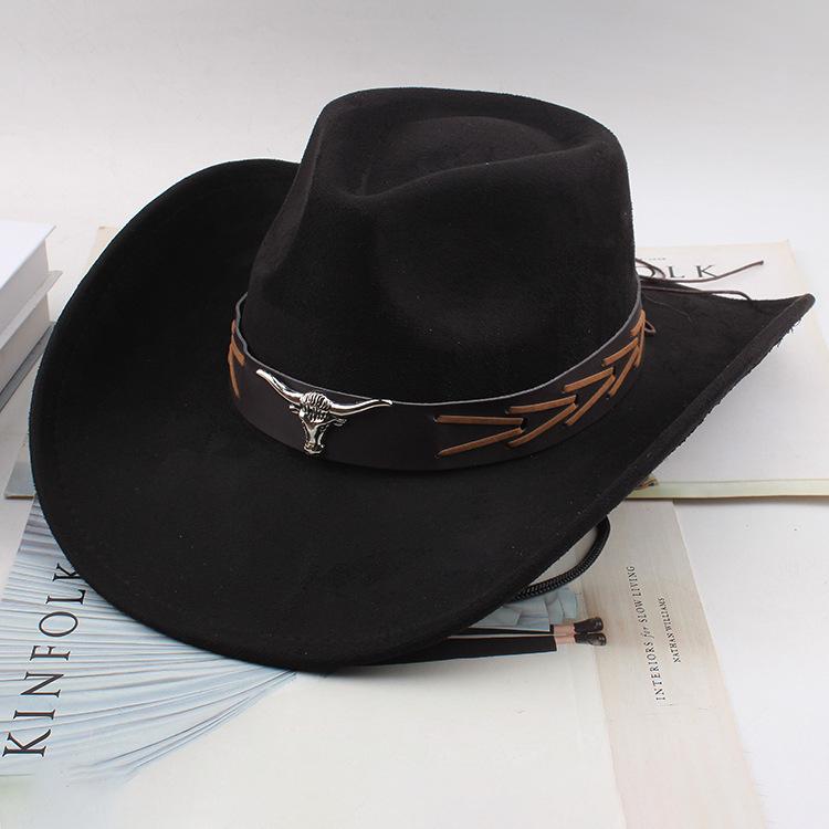 Western Cowboy Style Tibetan Fashion Top Hat Autumn/Winter New Collection Deer Skin Velvet Large Edge Riding Hat