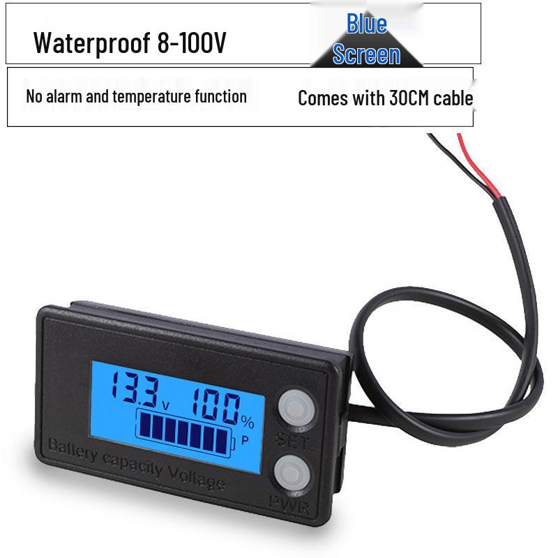 LCD Power Meter for 8-100V Electric Vehicle Batteries (Lead-Acid and Lithium)