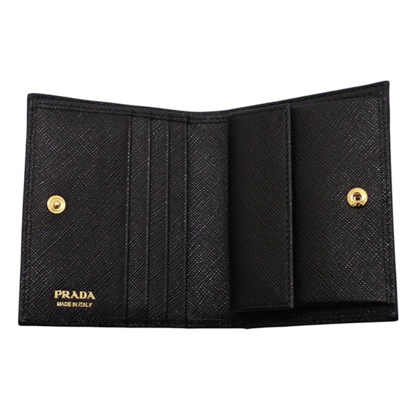 Prada 1MV204_QHH_F0002 Bifold Wallet Black Safiano Women