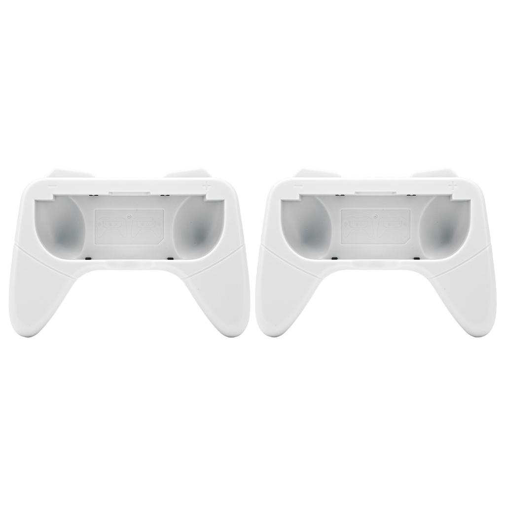 Hand Grip Wear Resistant Comfort Handle Kit with 2 Protection Pad for Switch OLED ControllerWhite