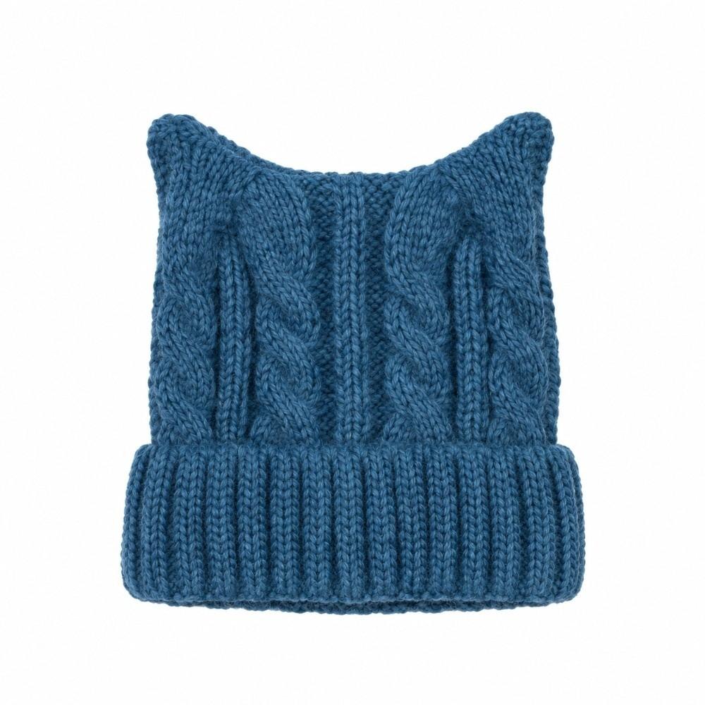 Cute Ears Kids Cat Ears Hats Solid Coloe Knitted Beanie Hat Comfortable Knitted Hats Kids