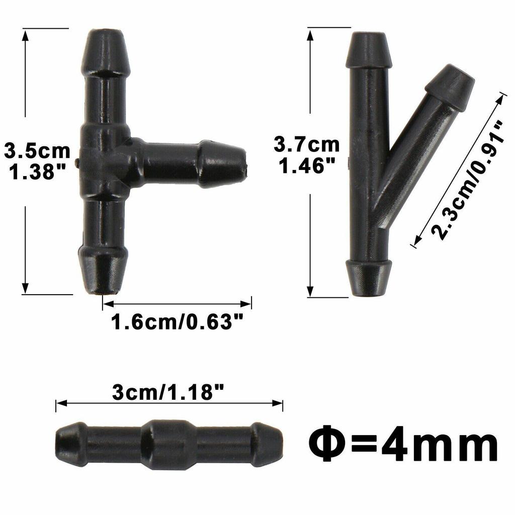 2M+18pcs Connectors Car Windscreen Wiper Washer Jet Tube Pipe Nozzle Pump Hose