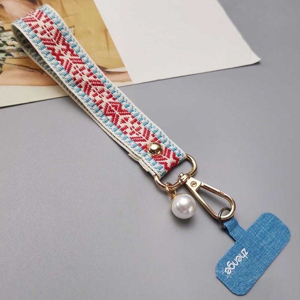 Retro Patterned Mobile Phone Strap Pearl Mobile Phone Lanyard  Mobile Phone Pendant