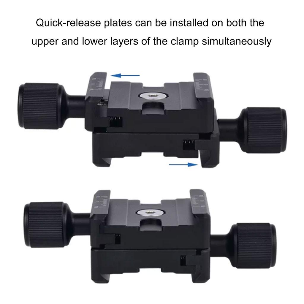 Bidirectional Clamps Quick Release Pate 50mm Aluminum Alloy Twin Double Duplex Clamp