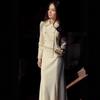 2026 European & American Style Embroidered Two-Piece Jacket Skirt Set