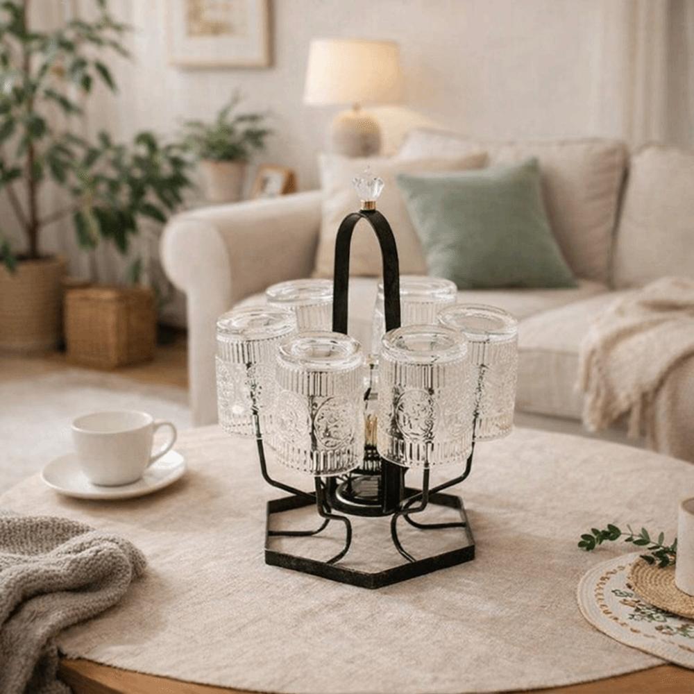 Upside Down Glass Cup Storage Rack Iron Tea Cup Holder Practical Cup Organizer  for Home