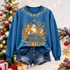 Women's Christmas Print Long Sleeve Top Casual Winter Comfortable Blouse for Holiday Wear