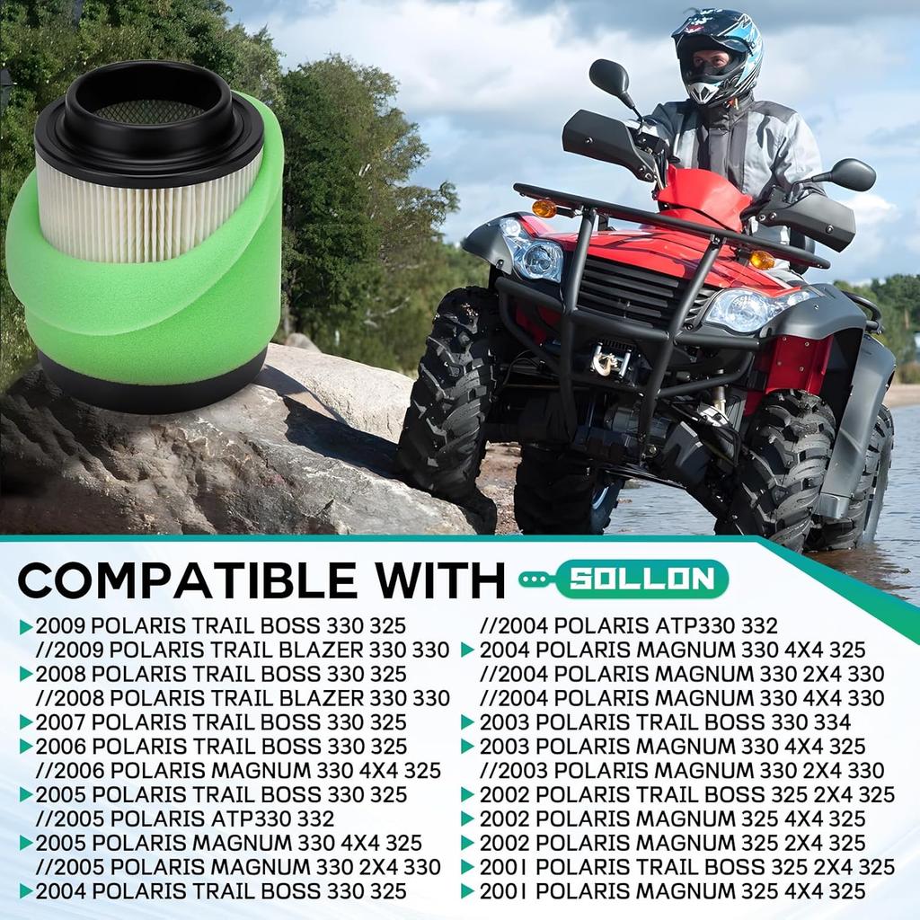 1253372 Air Filter for Polaris Trail Boss 325 330 2x4 4x4 Magnum 325 330 Trail Blazer 330 ATP 330 332 4x4 Blazer Quad ATV 2001-2009