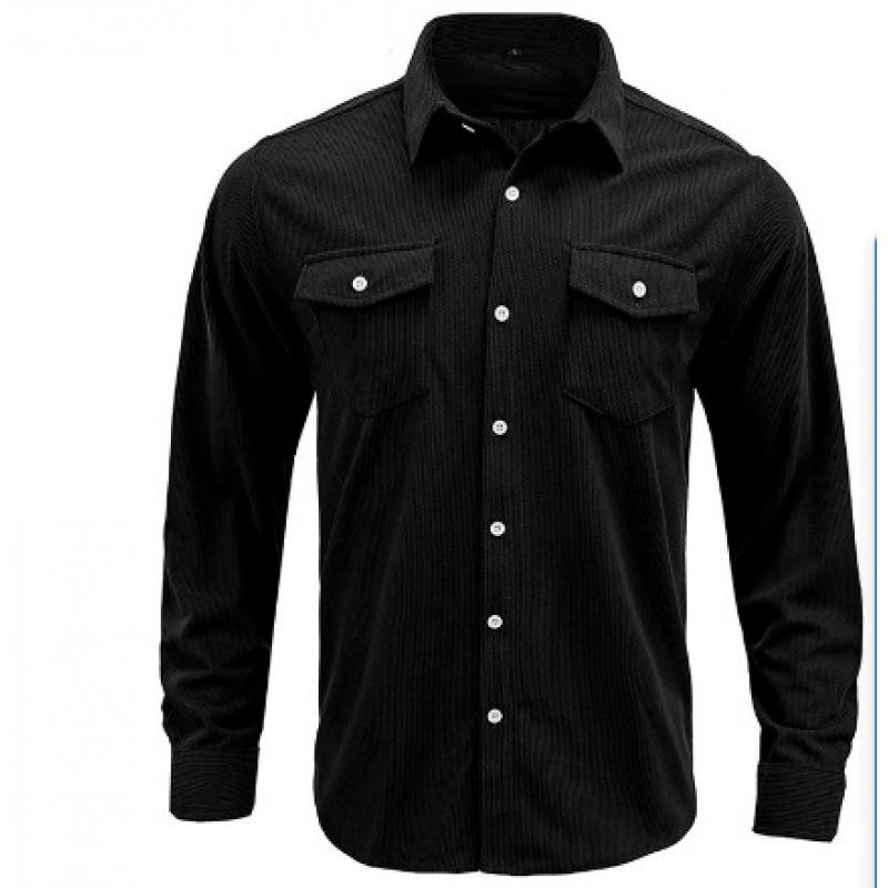 Men S Corduroy Workwear Long Sleeve Shirt Casual Outerwear
