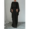 Magic Queen Solid Loose Batwing Sleeve Pleat Irregular Shawl Design Elegant Jumpsuit Long dress Dresses