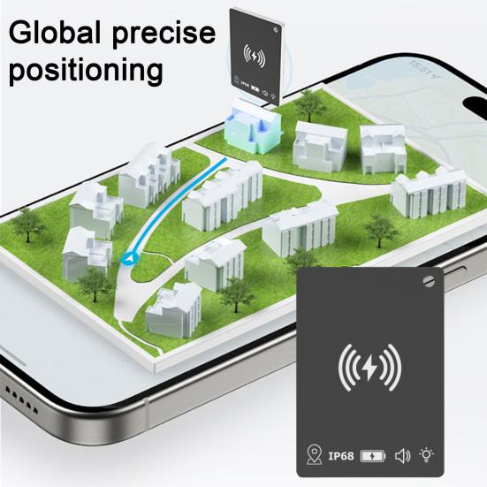 Cartão Rastreador de Carteira Recarregável Carregamento Sem Fio IP68 À Prova d'Água Ultrafino GPS Localizador de Itens Localizador Bagagem Carteira Chaves Dispositivo Anti-perda