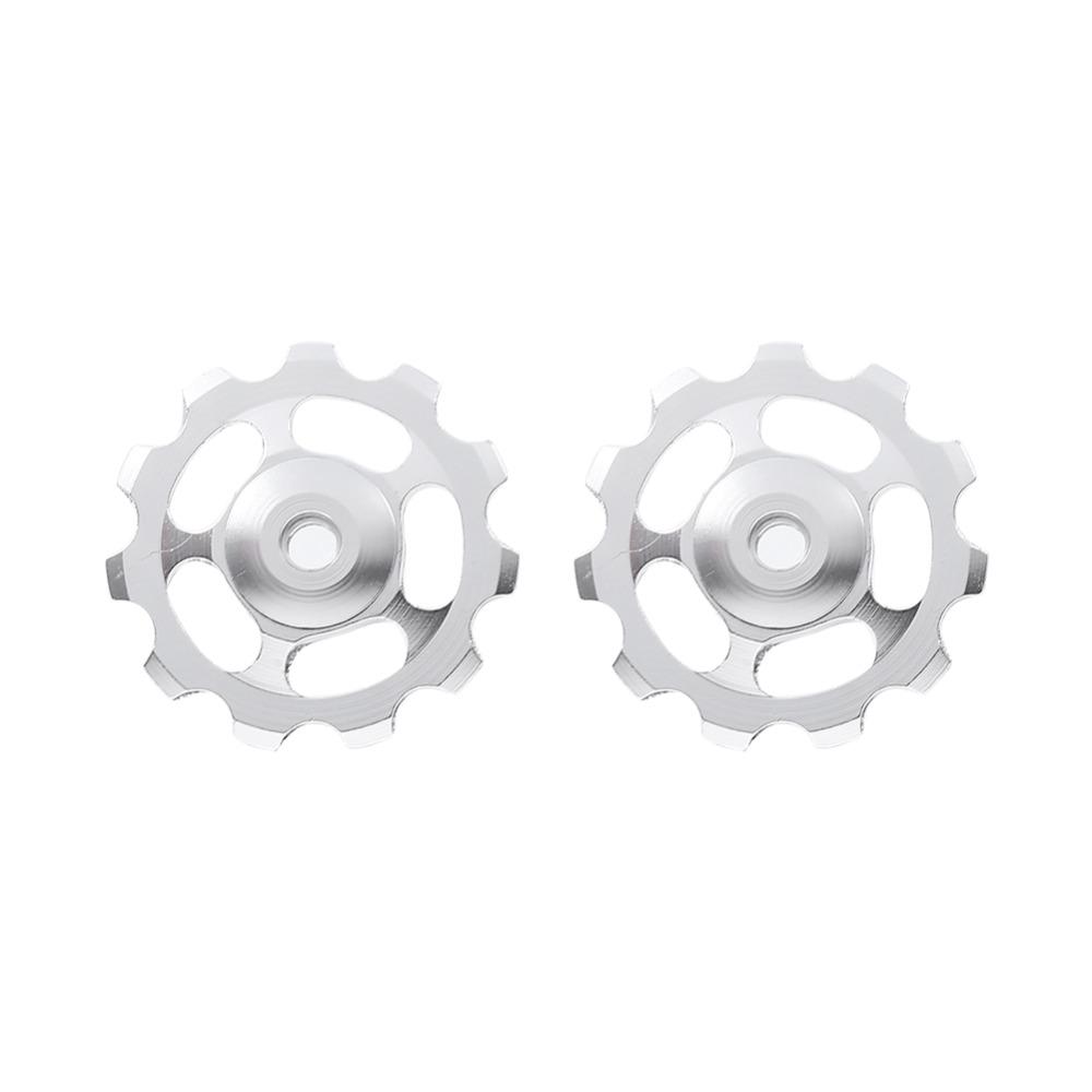 2PCS 11T Bike Rear Derailleur Pulley Aluminum Alloy CNC Bicycle Derailleur Guide Wheel Multicolor Guide Wheel for Bicycle Use