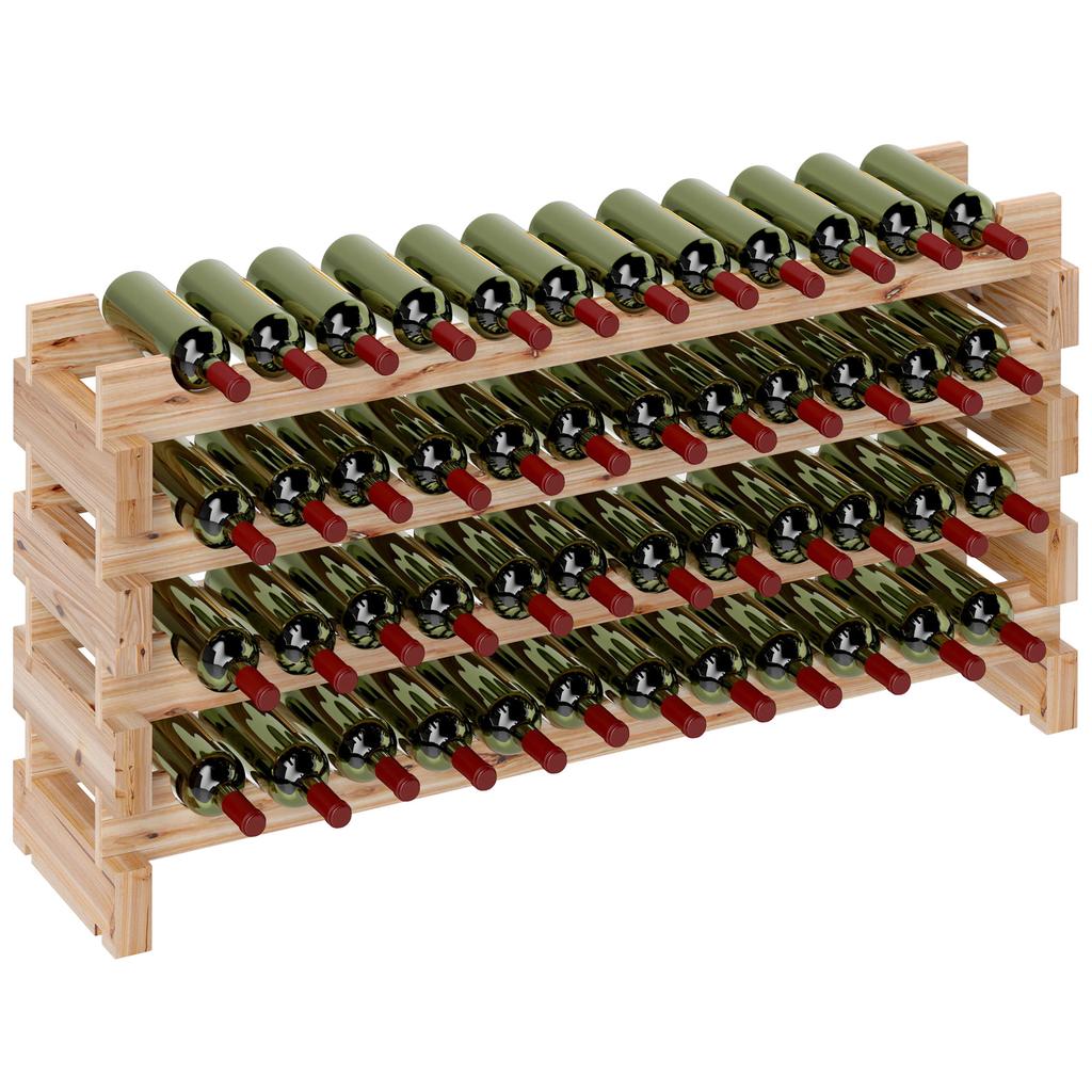 Wooden Crate for 48 Bottles 114x28x56.5cm Natural Wood