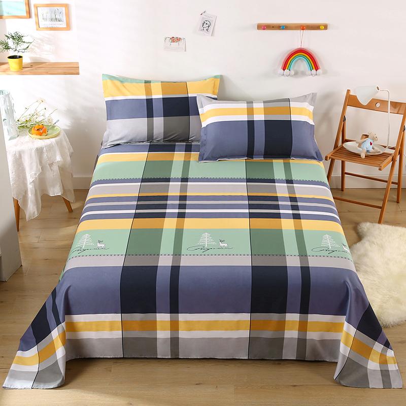 3Pcs Botanical Floral Pattern Bed Sheet Set 100% Cotton Skin-friendly Breathable Bedsheet Sets Home Flat Sheet with Pillowcases