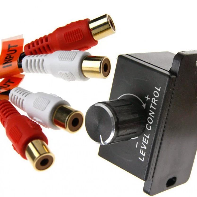Auto-Audio RCA-Lautstärkeregler Inline für Autoradio-Verstärker Audio-Fernbedienung Pegelregelung für Bassverstärkung Einstellknopf