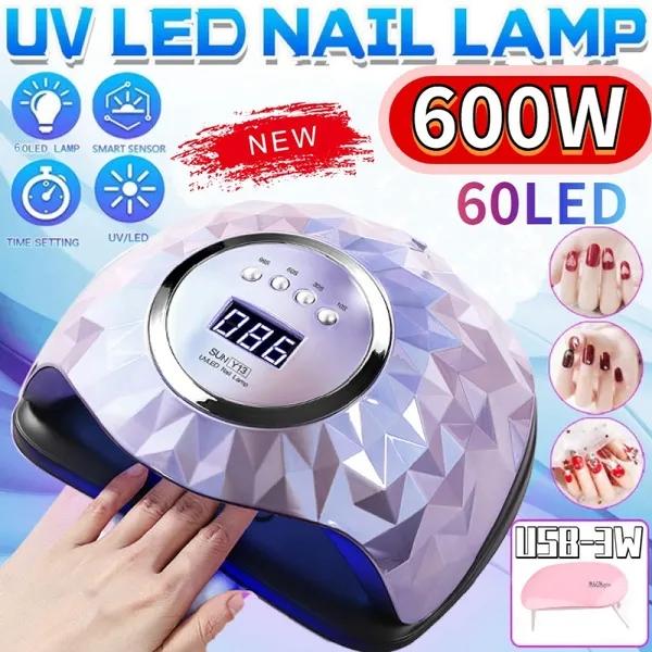 

Найновіша сушарка для нігтів РК-дисплей 60 LED УФ-лампа Лампа для сушіння нігтів Лампа для сушіння нігтів Затверджуючий гель Автоматичний датчик Таймер Нейл-арт Манікюр EU Plug фіолетовий