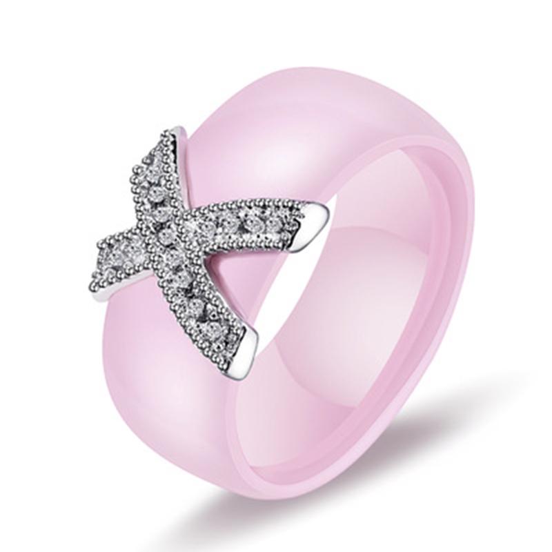 

Women Simple Ceramic Ring Girl Jewelry Gift Girlfriend Surprise Present 12 рожевий