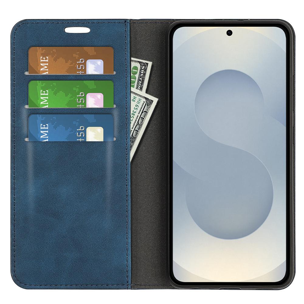 

For Samsung Galaxy S25 Edge Case Skin Touch Leather Wallet Phone Cover Grey