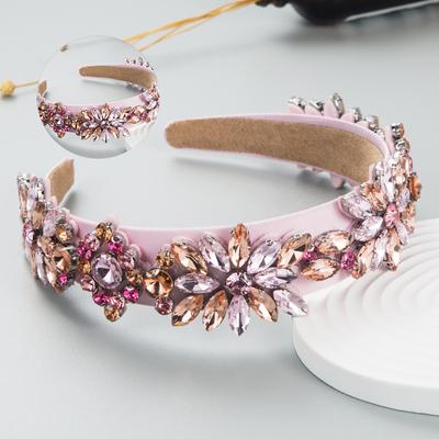 Temperament Fashion Baroque Shiny Color Headband Simple Wide Edge Hairband with Glass Drill Hair Accessories