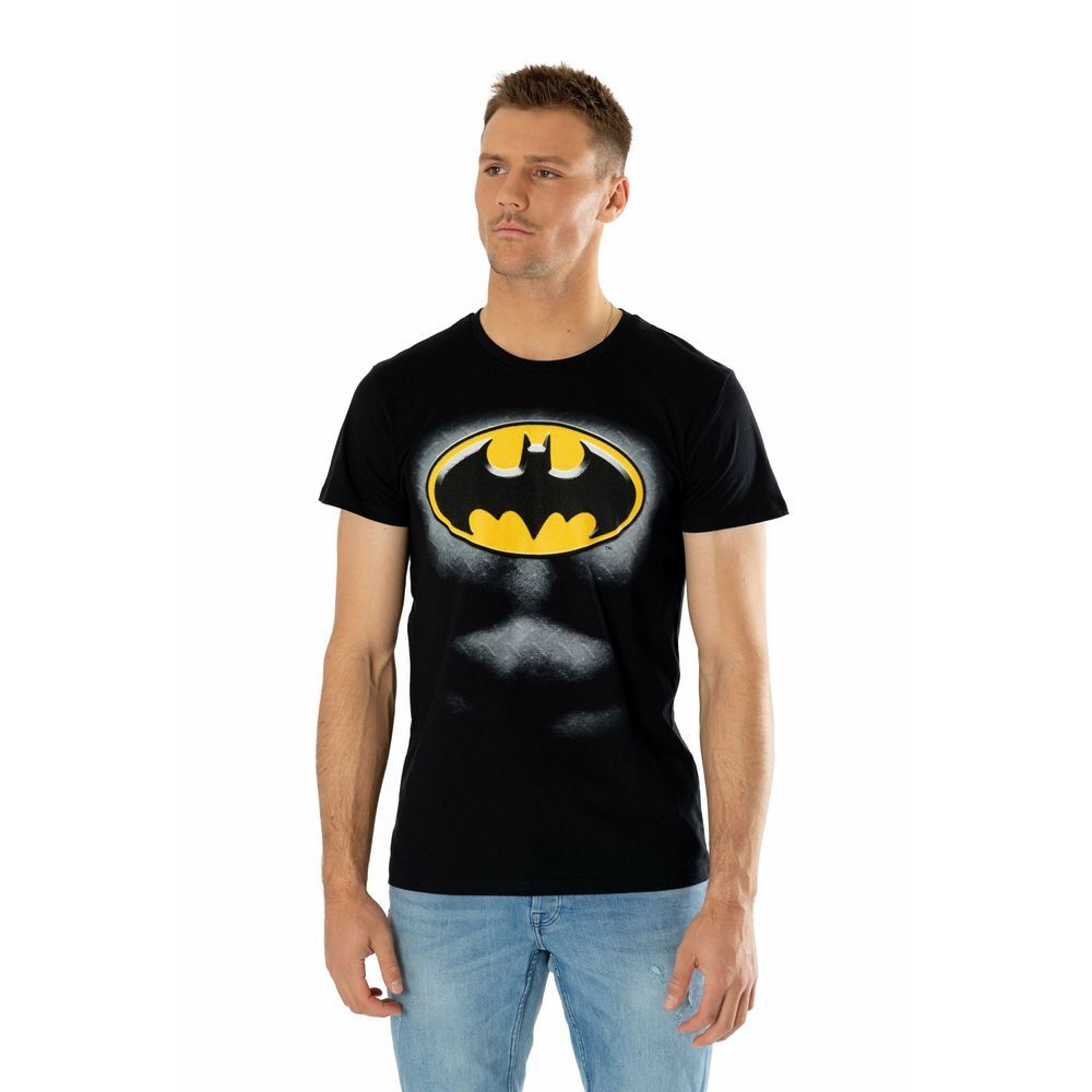 Batman Logo Black Ripped Bevel Official Merchandise T-Shirt S