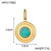 CARLIDANA Vintage Stainless Steel Pendant Gold Plated Multi-Colored Round Natural Stone Handmade Diy Necklace Jewelry Charms