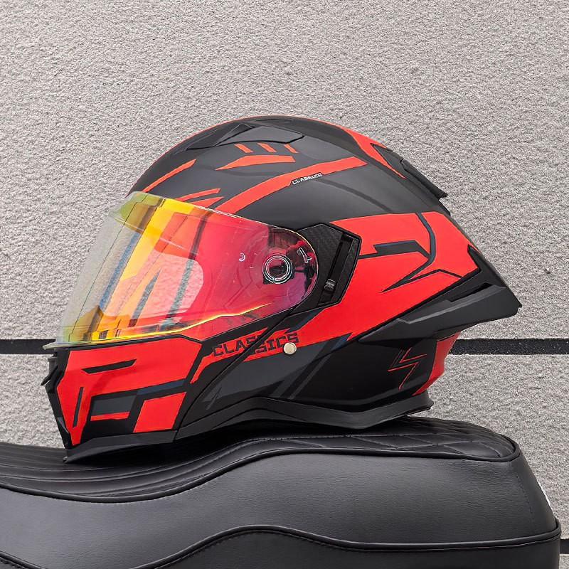 DOT ECE Certified Full Face Motorcycle Helmet Men Women ABS Shell Flip-Up Visor All-Season Use
