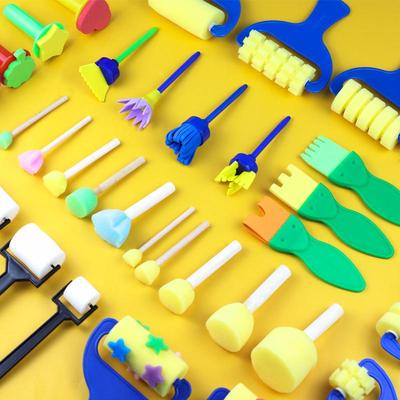 Kinder DIY Schwamm Stempel Malpinsel Set: Kleinkind Kunst & Graffiti Pilzrollen