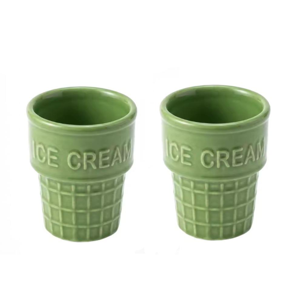 Cartoon Ceramic Ice Cream Cup Nordic Style Pudding Cup Multi-functional Coffee Cup  Party