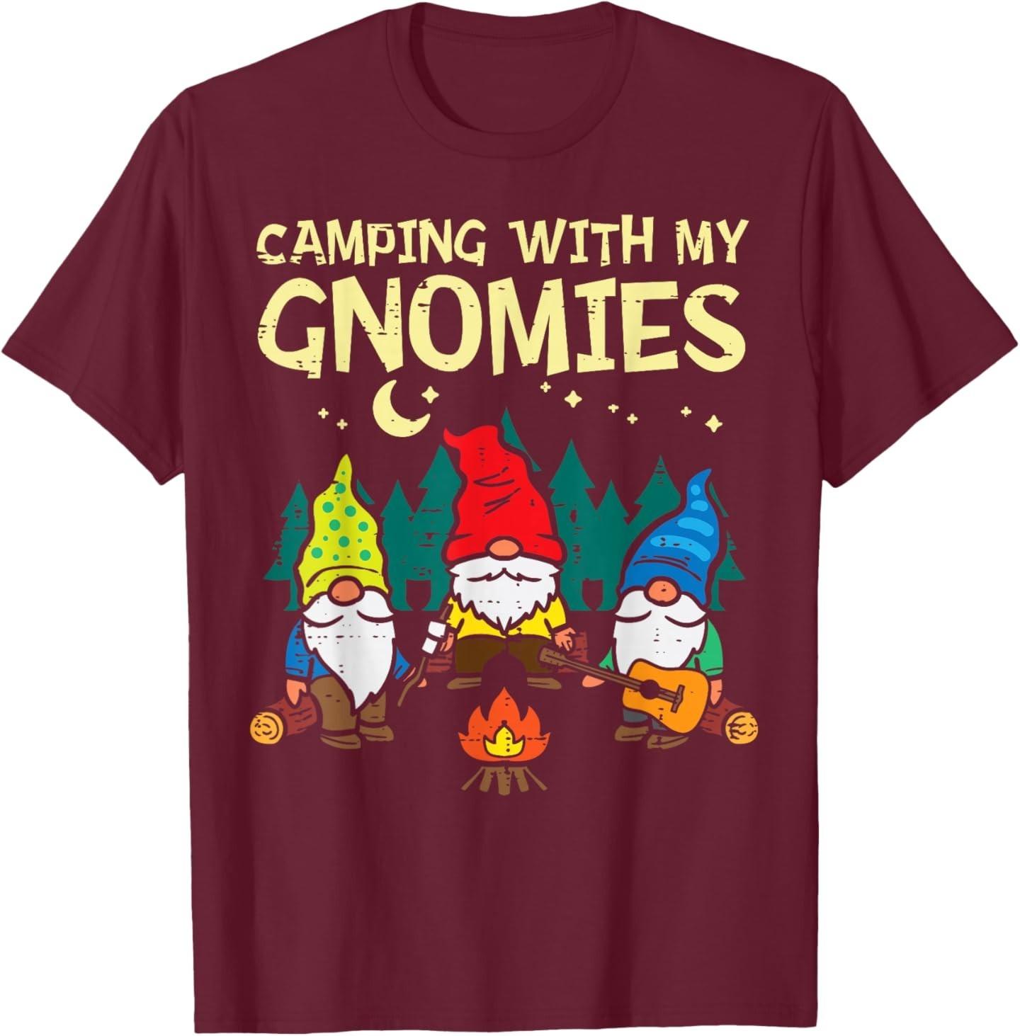 Camping With My Gnomies Funny Camper Gnomes Men Women T-Shirt S разноцветный