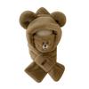 Winter Fashion Fluffy Bear Cap With Integrated Scarf And Mask For Casual Wear