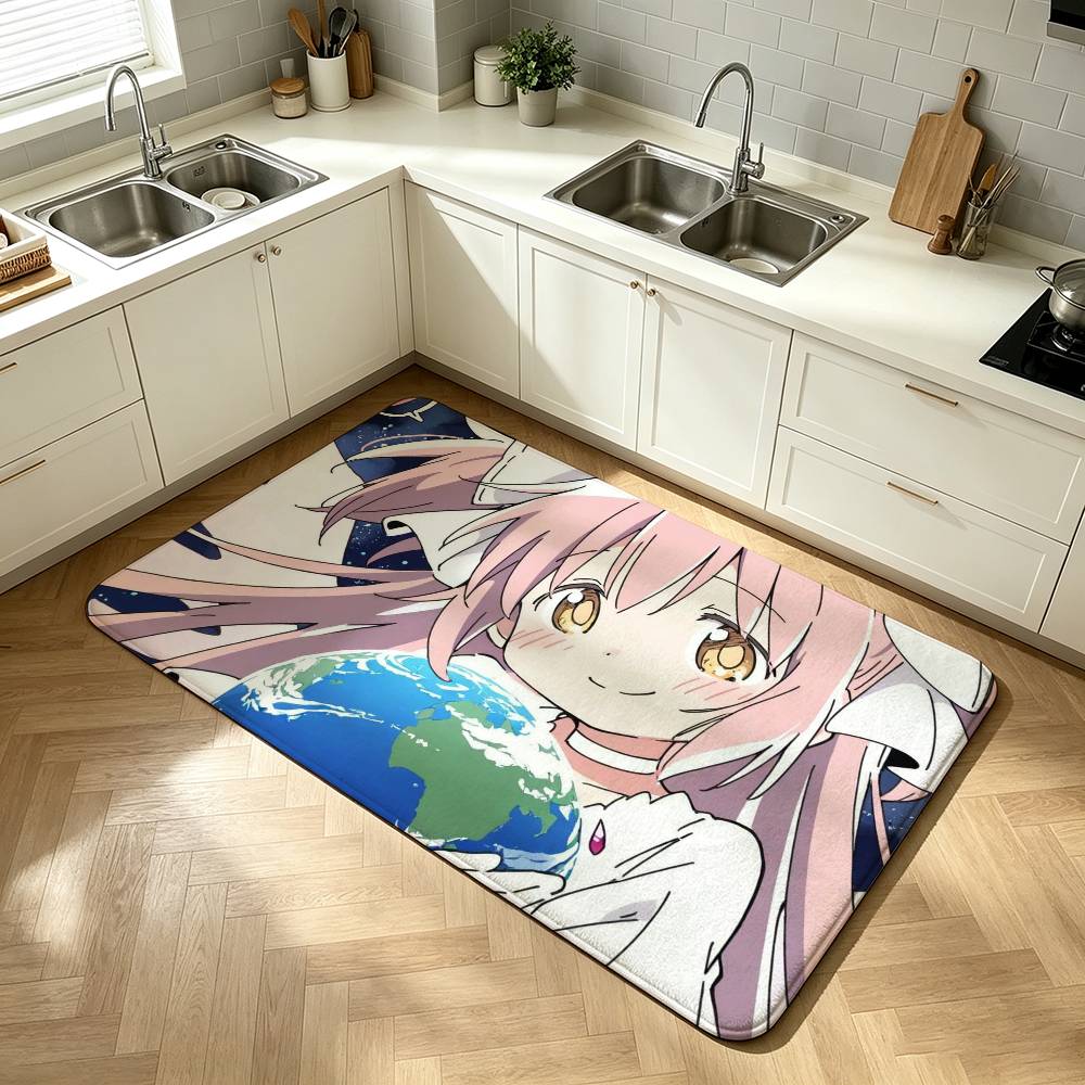 P-Puella M-Magi Madoka M-Magica Shower Room Absorbent Small Floor Mat Soft Comfortable Decorative Foot Mat