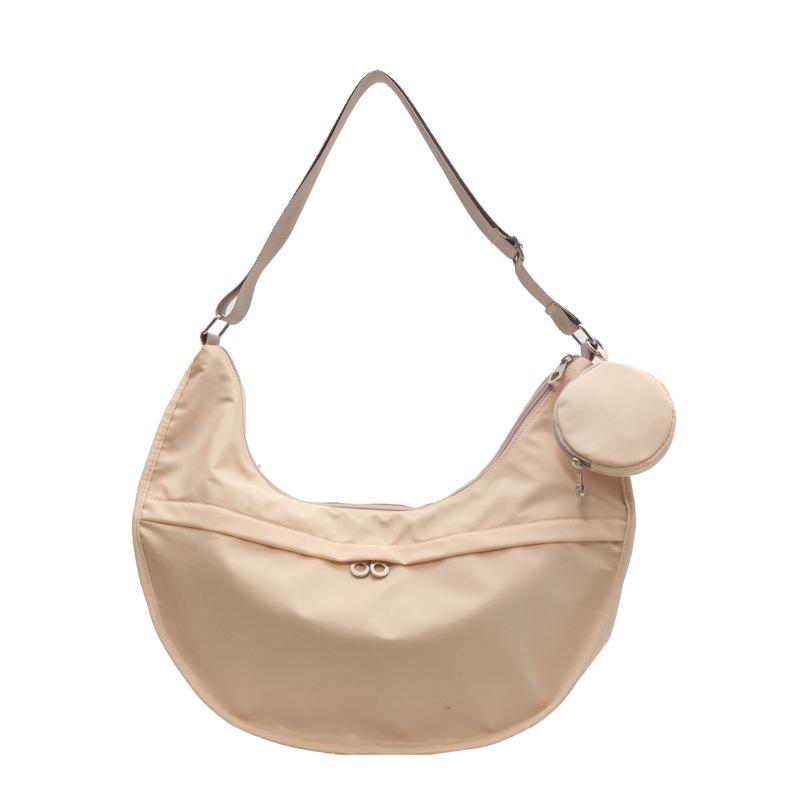 

Commuter canvas shoulder bag tote messenger bag college student class backpack women s fashion large capacity solid color dumpling bag хаки