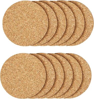 Stiliga underlägg av kork, 5 mm tjocka, 10 cm diameter, runda, 12-pack, värmebeständiga, halkfria, rundade kaffebordsunderlägg för drycker, stora