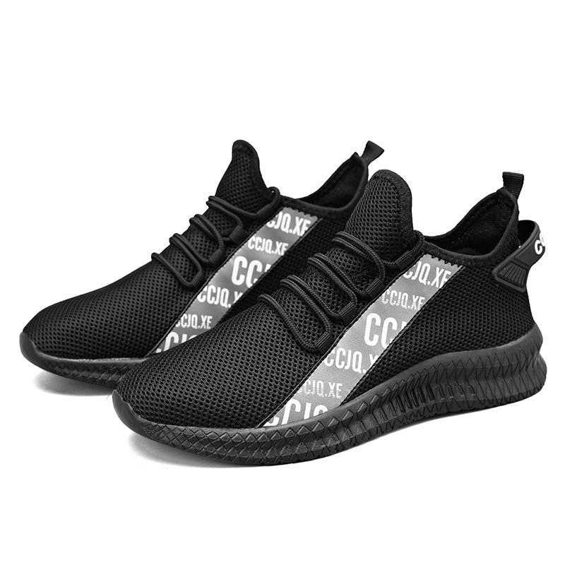 Men's shoes spring and summer fly-woven mesh breathable men's casual sports running ins light shoes large size mesh shoes