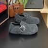 Woolen thick-soled snow boots for women's winter new inner height increase, piled and thickened one-pedal thermal cotton shoes