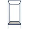 Grey Solid Pine Canopy Bed Frame 100 x 200 cm