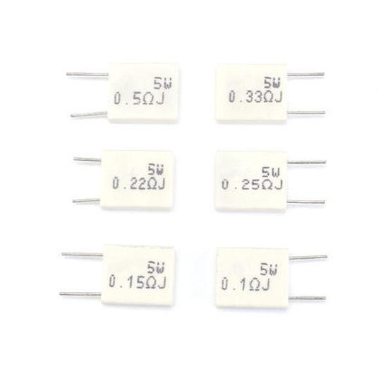 10pcs BPR56 5W 0.001 0.1 0.15 0.22 0.25 0.33 0.5 Ohm Non-inductive Ceramic Cement Resistor 0.1R 0.15R 0.22R 0.25R 0.33R 0.5R