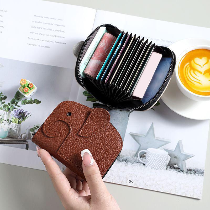 Pu Leather Elephant Money Bag Women Coin Purse With Key Ring Multifunctional Zipper Storage Bags Key Case
