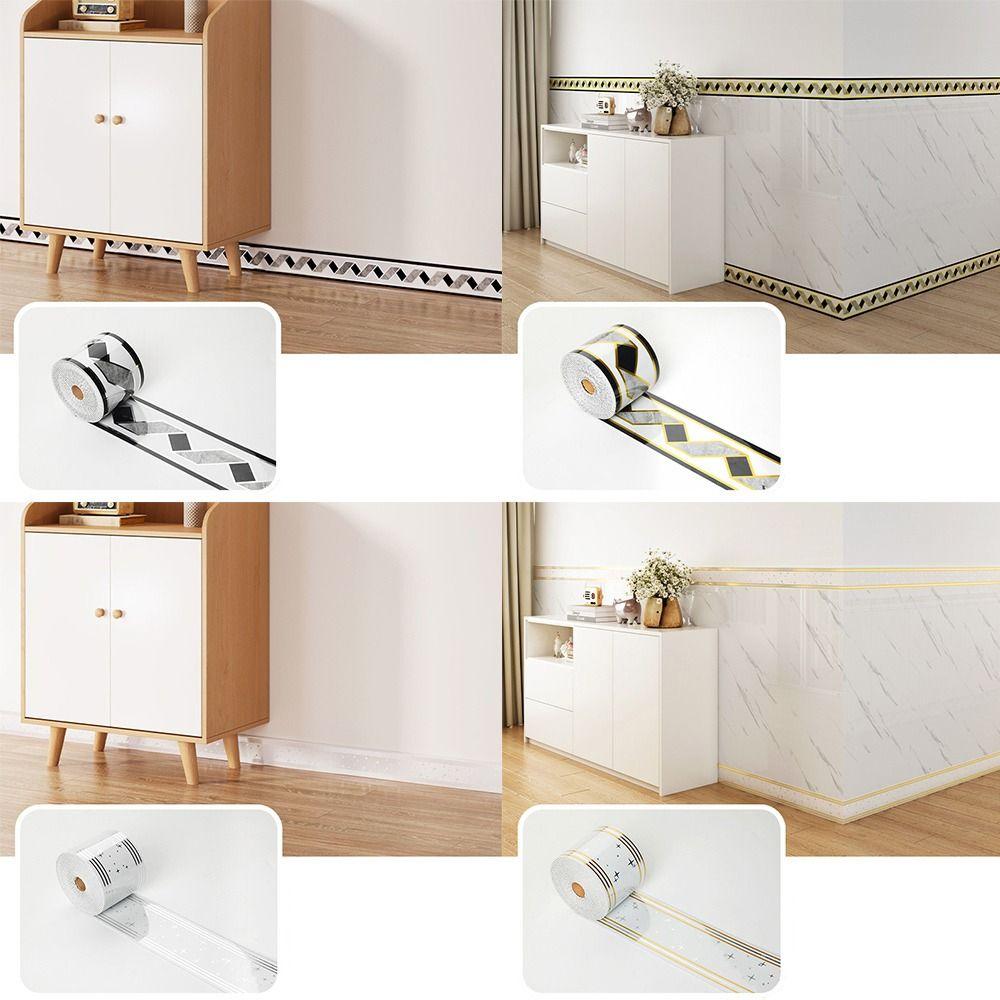 Marmor Muster Wasserdichte Sockelleiste Selbstklebendes Design PVC Sockelleiste Raumdekoration