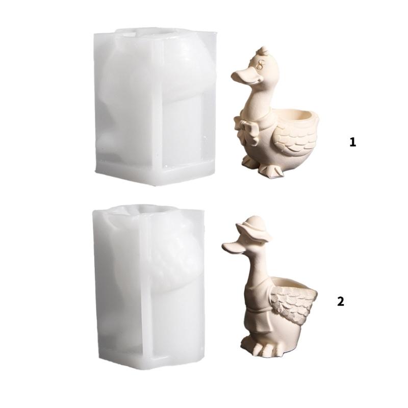 Kreative Entenform Silikonform zum Basteln Blumentopf Schmuckbehälter Kerzenhalter Glatte Innenseite Einfaches Entformen