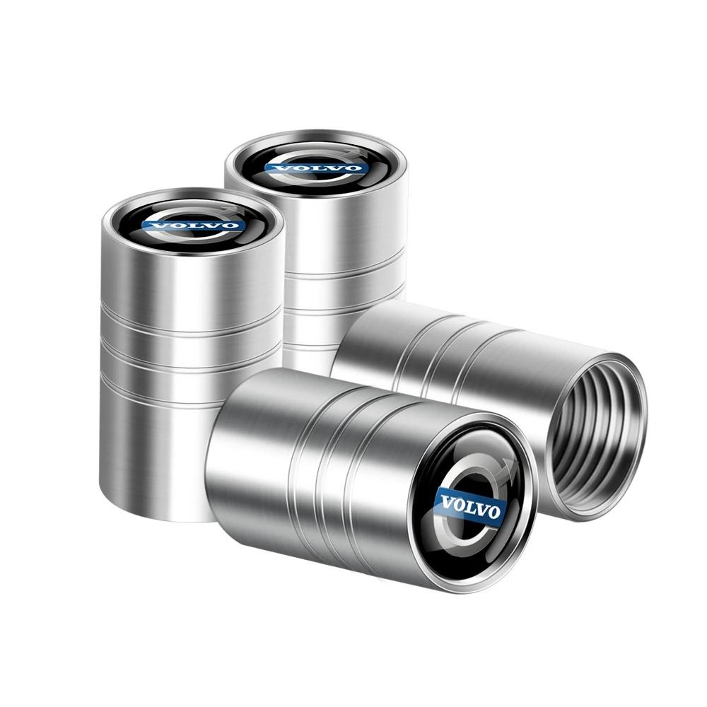 4PCS Metal Valve Caps For Volvo XC60 XC40 XC90 S60 S90 V60 V90 EX30 EX90 XC70 C40 EM90 Car Tire Stem Caps Auto Accessories