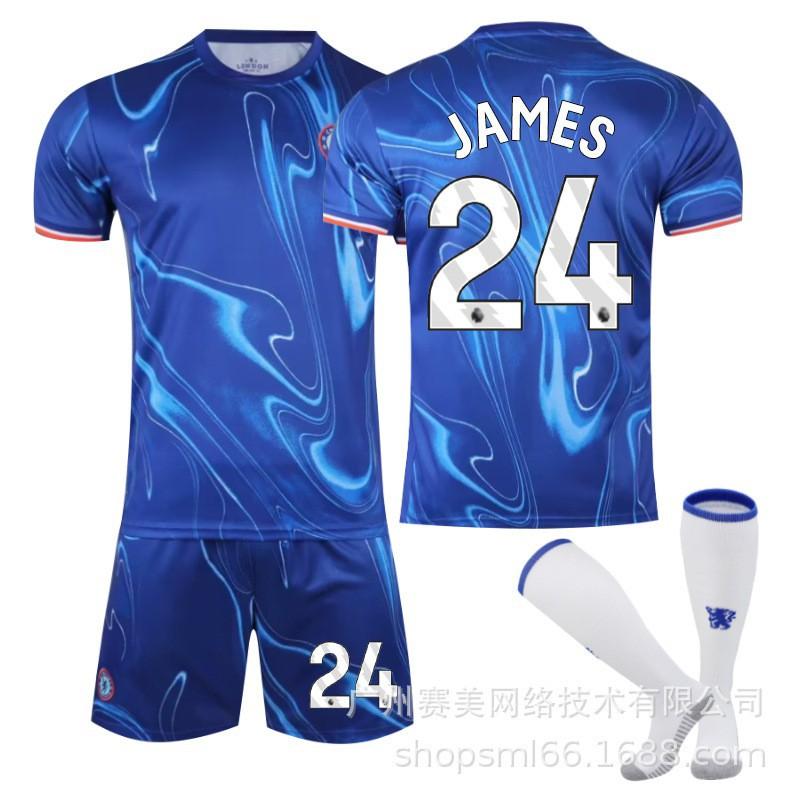 2425 Chelsea Home Football Jersey No. 7 Sterling 8 Enzo 6 Silva 20 Palmer Men's Set