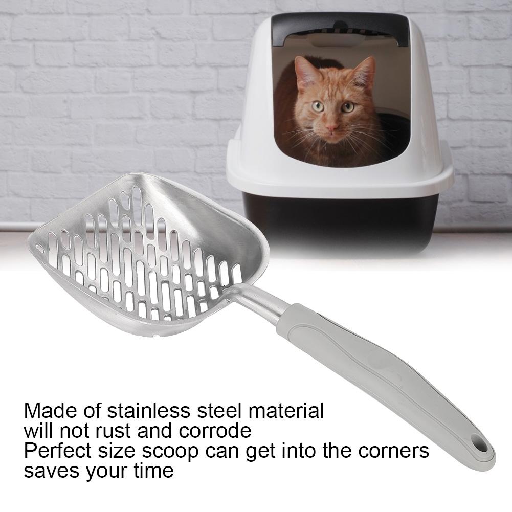 Pet Spatula Cat Litter Scoop Sifter   Shovel Ergonomic Handle Stainless Steel