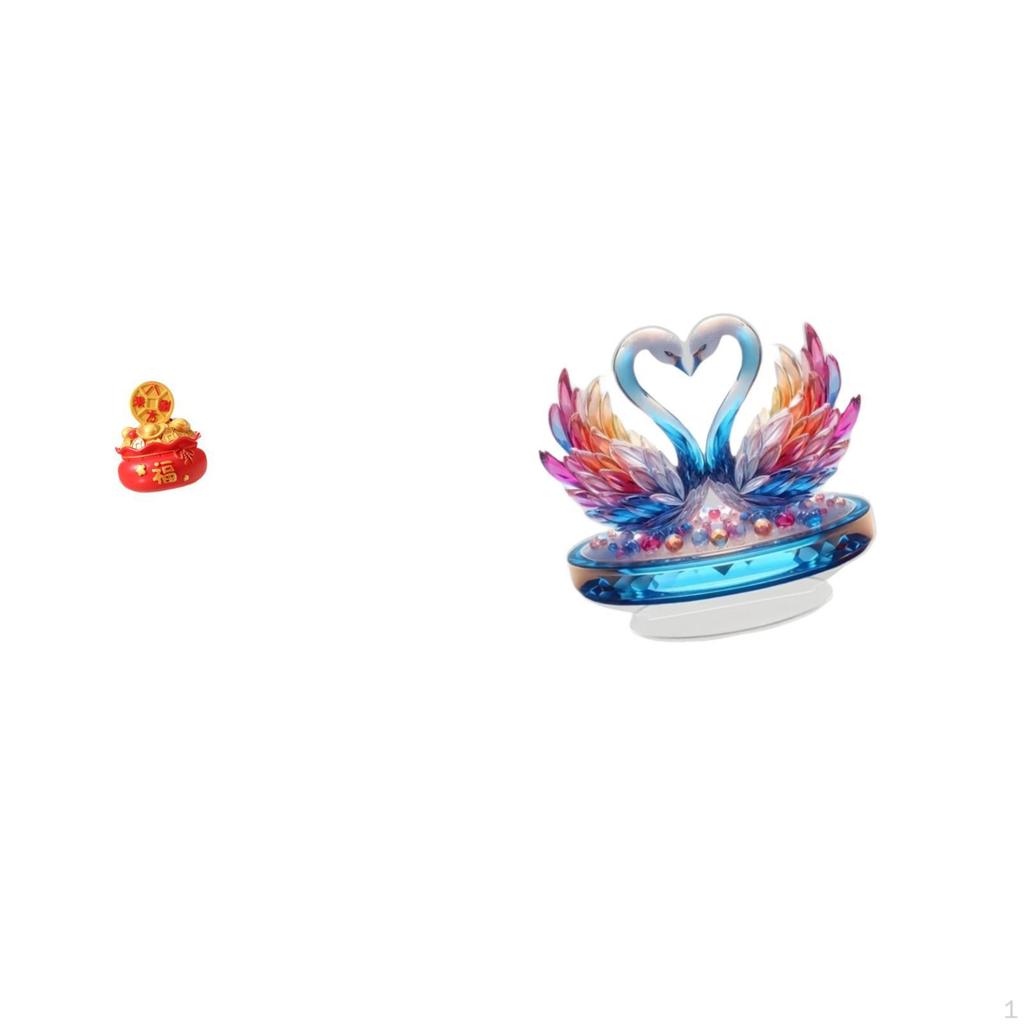 Festival Treasure Basin Swan Figurine Art Craft Ornament for Year Bedroom Housewarming Gift